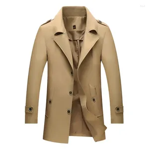 Giacche da uomo Giacca a vento Primavera e autunno Medio Giovane Colletto polo Business Casual Cappotto sottile di media lunghezza