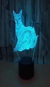 Christmas 3D transparent acrylic fox lights colorful remote touch lamps control LED small night light home atmosphere decorative l9575090