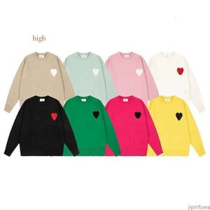 Designers Amisweater Hooded Sweater AM I Shirts Embroidered A Heart Pattern Round Neck Jumper Couple Sweatshirts high