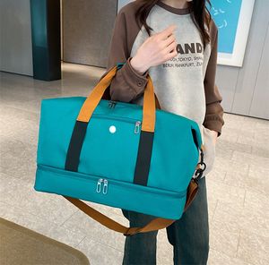 Lu Women Sports Gym Duffel Bag Nylon Sports Ll大型ポータブルジムバッグ週末フィットネストレーニングハンドバッグ