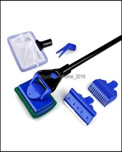 Cleaning Tools Aquariums Pet Supplies aquarium Tank Complete Clean Set Fish Net Gravel Rake Algae Scraper Fork Sponge Brush Gla5057883