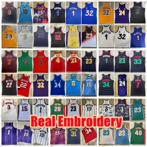 Real Hafdery Basketball Jersey 3 Allen Derrick Iverson Rose James Olajuwon Clyde Johnson Drexler Dikembe Steve Mutombo Nash teraztzki Rodman Jason Kolejna Kidd