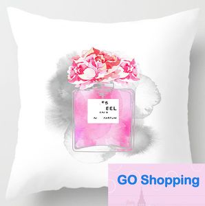 Top Perfume Bottle Series Poduszki Klasyczne poduszki Peach Skin Tabin Pillow Cover Hurt