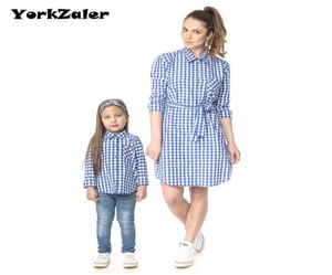 YorkZaler Family Matching Clothes Mother Daughter Clothes Father Son Outfits Mom Spring Autumn Family Lattice Shirt Plaid Shirt7306792