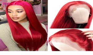 99J Burgundy Lace Front Wig Red HD Lace Lace Hair Hair Hair Rigs 13x6 Brazilian Brazilian Straight Humer Hair Recool3527623