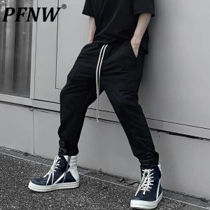 Pants PFNW Men's RO Style Casual Pencil Pants Normal Crotch Legging Darkwear Punk Gothic Fashion Elastic Waist Button Trousers 12Z5233