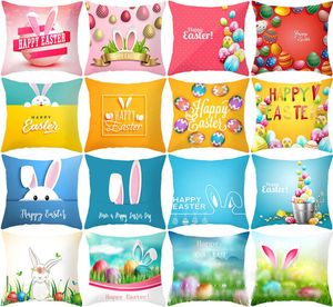 Easter Bunny Poduszki Case Rabbit Letter Drukujka Pokrywa 4545 cm Sofa Drzemka Okładki Dekoracja domu 86 Style C60815950383