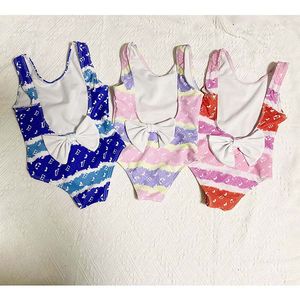 Designer Kids Swimsuits Baby Girls Brand One-Pieces Swimwears Toddler Children Bikini Full Letter Printed Beach Pool Sport Bathing Suits