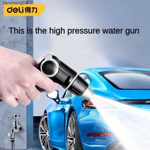 Gun Toys Deli Car Water Gun High Pressure Washer Wash Spray Nozzle with Hose Hand Sprayer Gun for Home Garden Car Cleaning Accessories