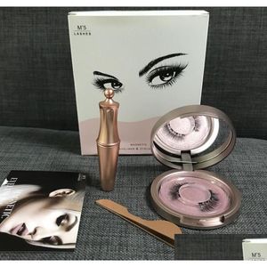 Altri articoli per la salute e la bellezza Eyeliner liquido magnetico Ciglia finte Set di pinzette Colla magnetica Strumenti per il trucco Consegna a goccia Dhbta