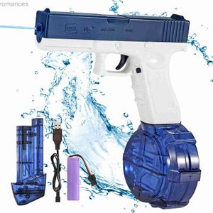 Toys Gun Gun Toys Summer Electric Water Gun Toys Bursts Children High-Pressure Laddning Energi Vatten Automatisk Vatten Spray Barn Toy Gun 240307