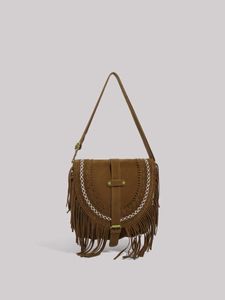 Fashionable tassel bag, women's new autumn and winter retro saddle bag, ethnic trend, personality, one shoulder crossbody bag HBP PRPU