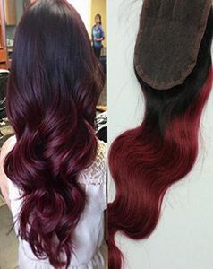 Brazylijska Virgin Body Wave Human Hair 35x4 Koronkowe zamknięcie dla czarnych kobiet Częściowo kolor 1b99j koronkowy zamykanie ludzkie włosy przedłużenie 7594903