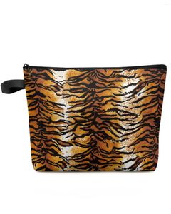 Torebki kosmetyczne skóra tygrysa torba makijażu Travel Essentials Lady Women toaleta Organizator Kids Storage Ołówek
