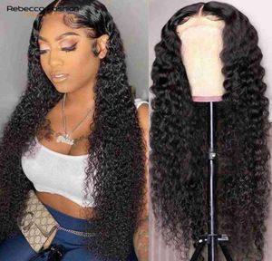 Rebecca Front Hush Hair S for Women Brazilian 13x4 Deep Wave Precked 360 HD Lace Brontal Frontal Brable