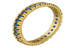 Pierścionki ślubne est biżuteria złoto kolor urok niebieski cyrkonia sześcienne i zaręczyny dla kobiet mężczyzn wyjątkowa jej obietnica 5452961
