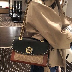 % 70 Klasik kaplamalı vintage perçin tek crossbody çanta Madison büyük kamelya zinciri küçük kare satılık için küçük kare kapalı