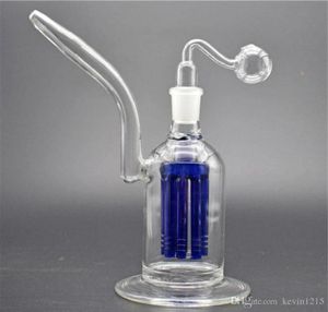 8 Arms Tree percolator Glass Water Pipes Dab Rigs Beaker Bongs 8inch Glass hookah recycler ashcatcher bong with male oil burner pi2624568