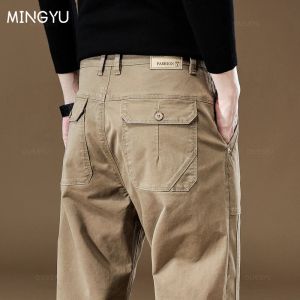 Pants MINGYU Brand Clothing New Cargo Pants Men 97%Cotton Thick Outdoors Work Wear Khaki Casual Pant Wide Korean Jogger Trousers Male