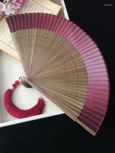 Dekorativa figurer Big Red Multicolor Women's Hand-Painted Fan Small Folding Antique Classical Japanese Portable Can Dance Danc