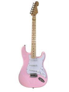 Guitarra elétrica F-ST, escala de bordo, corpo em mogno, cor rosa, guitarra de 6 cordas, frete grátis,