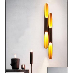 Wall Lamps Single Double Tube Led Wall Light Bamboo Tubar Modern Creative Indoor Lighting For Cafe Dining Room Restaurant El 9110129 D Dhq8O