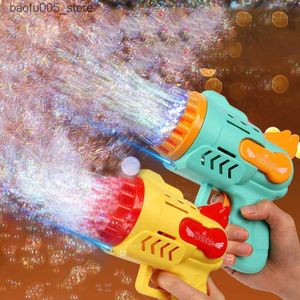 Novelty Games Bubble Gun Electric Automatic So Rocket Bubbles Machine Kids Portable Outdoor Party Toy LED Light Blower Toys Children Gifts 2207964959 Q240307