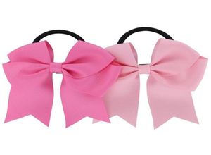 20pcslot 45 inch Cheerleading Bows elastic band Pony Tail Holder Ribbon pinwheel Bow hair bands Gift baby headband 196 colors5928930