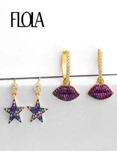 Trendy Girl Star Brincos Punk Stud Zircon Lip Huggies Aretes De Moda Acessórios Pequenos Ersq288045697