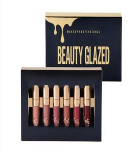 6st Set Liquid Matte Lipstick Lätt att bära långlastande läppglans Vattentäta nakna läppstift gör up258v2950311