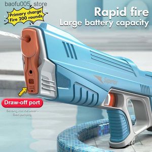 Giochi con la sabbia Divertimento in acqua Pistola elettrica di grande capacità Giocattolo estivo Autoassorbente Automatico ad alta pressione Spiaggia all'aperto 230626 Q240307