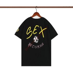 2022 Mens Sex Records T Shirt Lettera di moda Casual Abbigliamento maschile Luxury Street Designer Girocollo Pantaloncini Manica Hip Hop Uomo Donna8694777