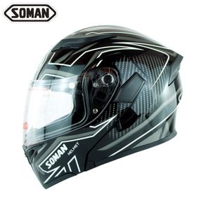 SOMAN 955ダブルレンズオートバイヘルメットモデルK5バイクカパケットをめくるカスコドット承認3415469