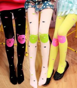 Kids Girls Colored Tights Velvet Candy Colors Cute Cat Fish Tights for Baby Children Pantyhose Stocking Autumn 920 X29808418