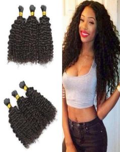Mongolski Afro Kinky Bulk 100g Kinky Curly Bulks Human Hair do Plejanie Brak przywiązania7047104