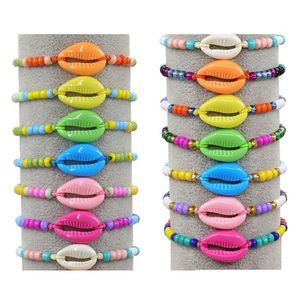 Perlen Acryl Shell Reis Perlen Armband Böhmische Fußkettchen Sommer Strand Schmuck Für Frauen Mädchen Geschenk Drop Lieferung Schmuck Armbänder Dhfnz