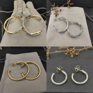 DY vintage designer earrings for woman twisted head cable wire hoop earrings fashion luxury plated silver gold earring stud ornament jewelry zh159 b4