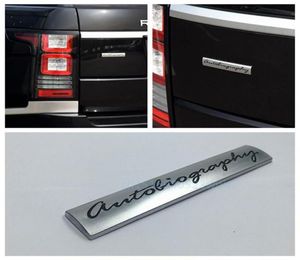 Odznaka samochodowa naklejka 3D Chrome Metal Autobiografia Logo Auto Body Emblem Sticker for Range Rover Vogue215x2128964