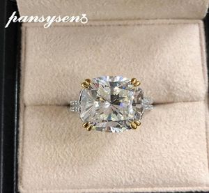 PANSYSEN Marca 21ct Creato Moissanite Big Stone Anelli di fidanzamento per le donne 100 Real 925 Sterling Silver Jewelry Anello Y012885614