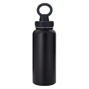 Water Bottles Multitasking Magnetic Base Bottle 1000ml Insulated Stainless Steel With Phone Holder High For 12/24