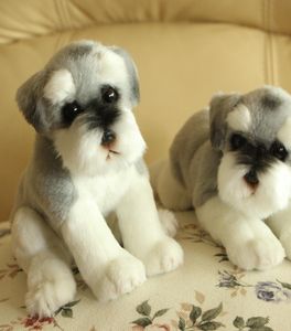 Simulering Schnauzer Dog Plush Toy Stuffed Animal Super High Quality Realistic Toy for Luxury Home Decor Pet Lover Gift Clever7760484