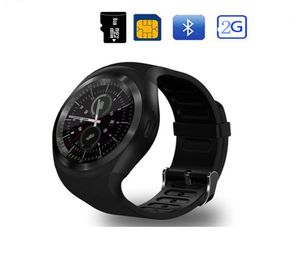 Bluetooth Y1 Smart Watches Reloj Relogio Android Smartwatch Phone Call Sim TF Camera Sync för Sony HTC Huawei Xiaomi HTC Android P6249555