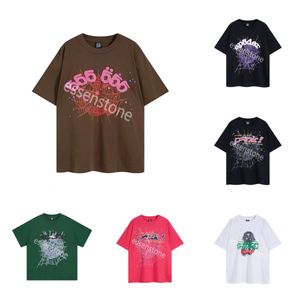 女性のパーカーSP5DER 555パーカーTシャツストリート衣料スパイダーウェブパターン印刷カップルスポーツシャツ夏スポーツウェアデザイナートップヨーロッパS-XL