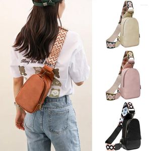 Axelväskor godis färg läder sling kvinnor gitarr rem crossbody purse vegan vintage mångsidig damer bröstpåse casual fanny packs