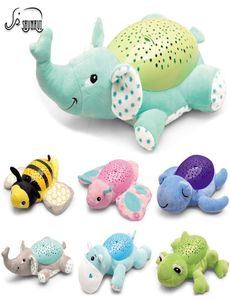 Baby Sleep LED -belysning fylld Animal LED Night Lamp Plush Toys With Music Stars Projector Light Baby Toys for Girls Children L4640852