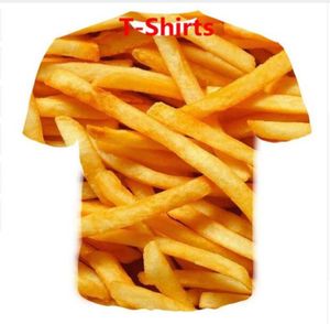 La più nuova moda uomo donna stile estivo inno alle patatine fritte divertente stampa 3D maglietta casual XDX0283765780