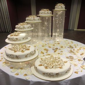 cristallo di nozze acrilico trasparente Alzata per torta centrotavola per matrimoni Staffa per torta Accessorio per torta Crystal Party Crystal2418