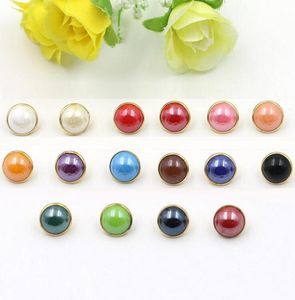 Knappar 10mm Metal Imitation Pearl Candy Color for Sweater Coat Shirt Jacket handgjorda presentförpackning Skrapbok Craft Diy Sewing Accessor3449129