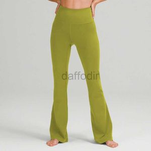 Active Pants Fitness Lu-088 Running Street Womens Yoga Pants Groove Flares High midja Tight Belly Sports Yoga Workout Sexy Nine Minutes Pant Women 240308