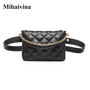 Waist Bags Mihaivina Women Bag Fashion Female Belt Chain Money Fanny Pack PU Leather High Pants277g